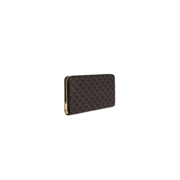 Celine Zipped Wallet In Triomphe Canvas