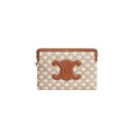 Celine Triomphe Small Pouch with Strap In Textile
