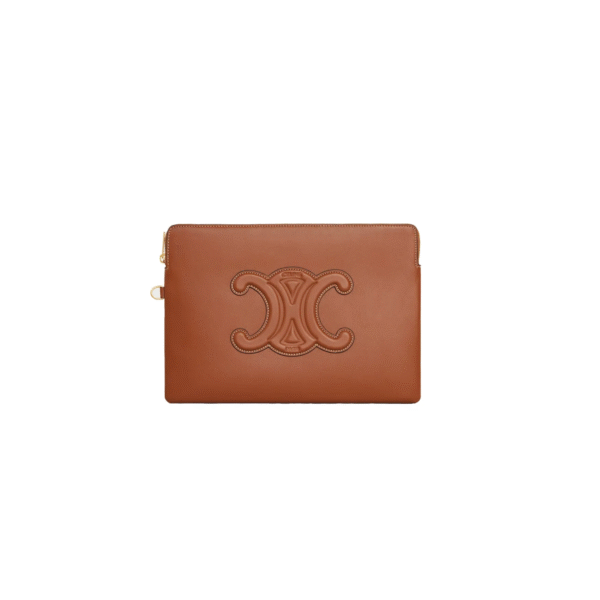 Celine Triomphe Small Pouch with Strap Tan