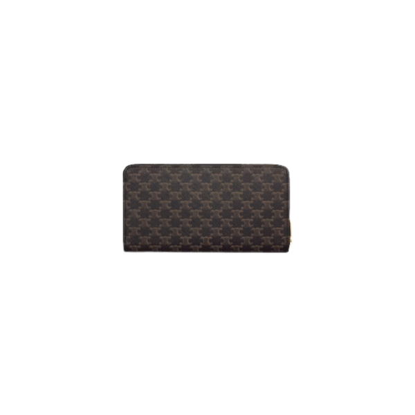 Celine Zipped Wallet In Triomphe Canvas
