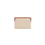 Celine Triomphe Small Pouch with Strap Tan In Textile With Anchor Embroidery