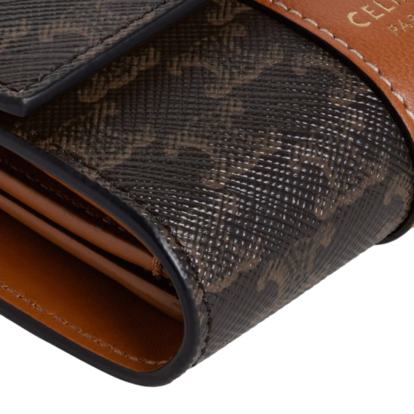 Celine Small Trifold Wallet In Triomphe Canvas