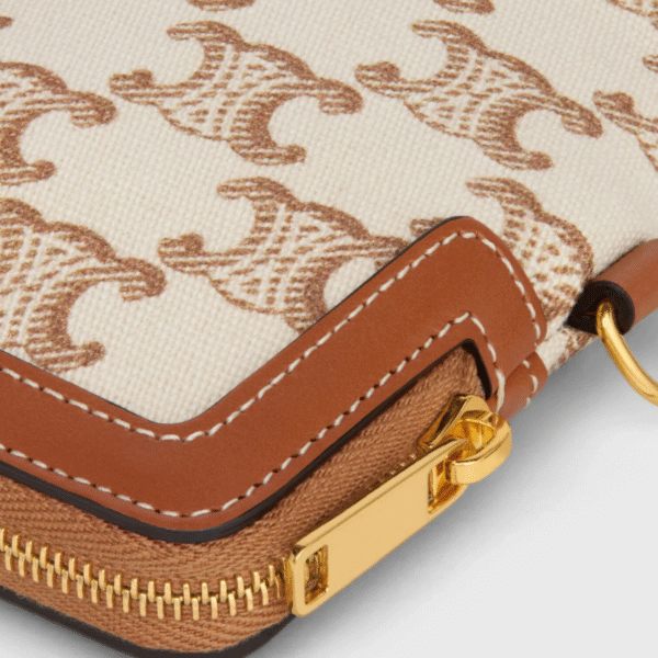 Celine Triomphe Small Pouch with Strap In Textile