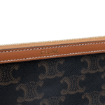 Celine Small Pouch in Triomphe Canvas With Strap Brown