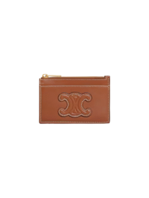 Celine Zipped Card Holder Cuir Triomphe IN smooth lambskin