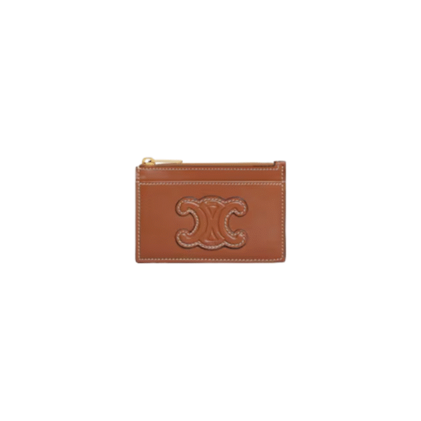 Celine Zipped Card Holder Cuir Triomphe IN smooth lambskin