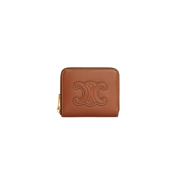 Celine Compact Zipped Wallet Cuir Triomphe In Smooth Calfskin