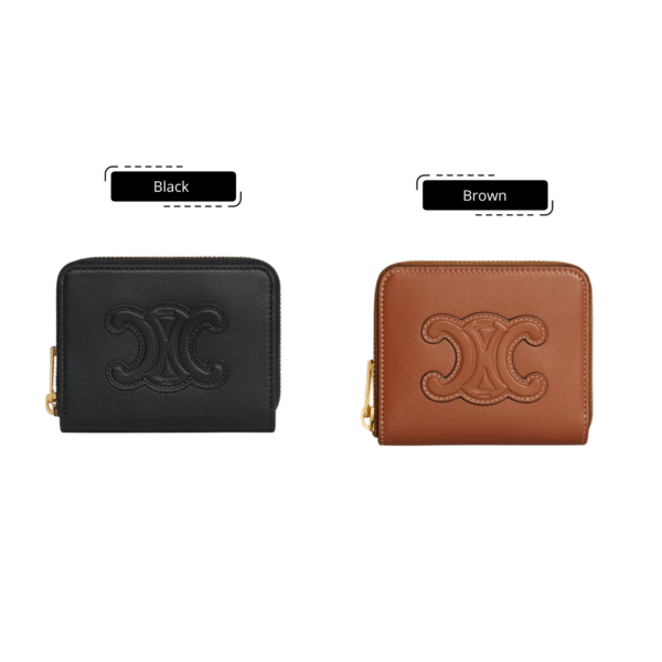 Celine Compact Zipped Wallet Cuir Triomphe In Smooth Calfskin